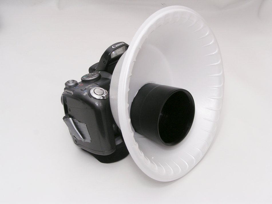 Styrofoam Bowl Diffuser On Camera